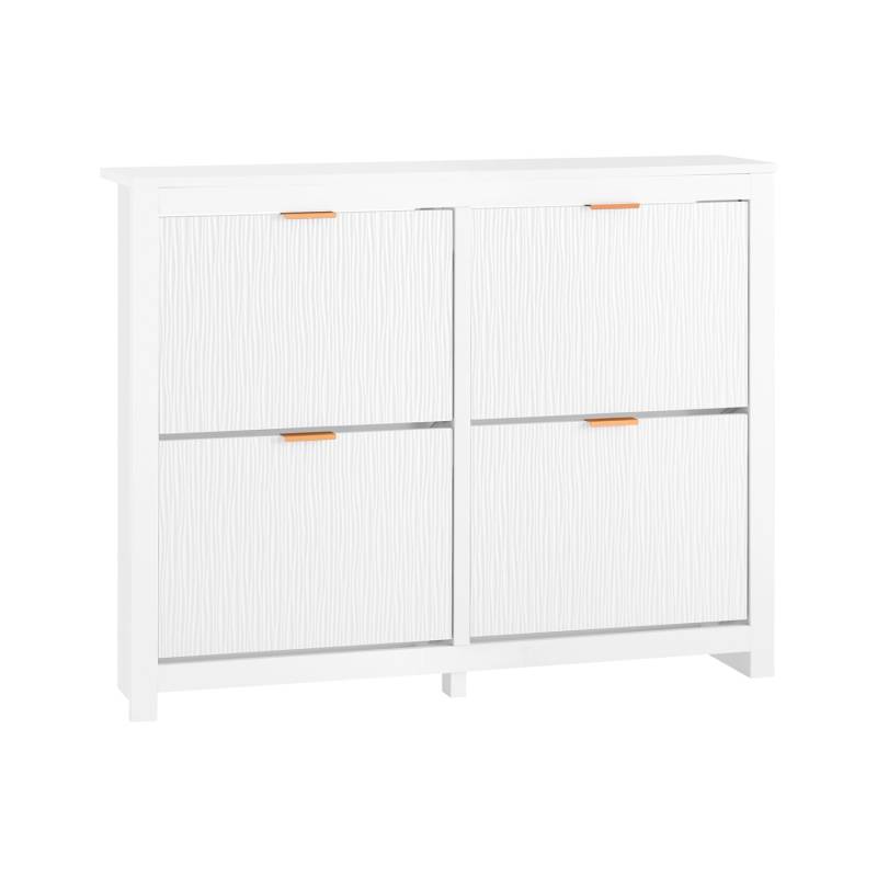 SoBuy Schuhkipper mit 4 Klappen Schuhschrank Schmal mit 8 Ablageflächen FSR186-W von SoBuy