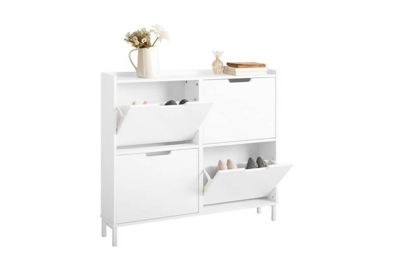 SoBuy Schuhschrank FSR100, Schuhkipper Schuhregal Flurschrank Schuhkommode Schuhschrank schmal, mit 4 Klappen, für 8-12 Paar Schuhe, Diele, Flur SoBuy Schuhschrank FSR100, Schuhkipper Schuhregal Flurschrank Schuhkommode Schuhschrank schmal, mit 4 Klappen, für 8-12 Paar Schuhe, Diele, Flur von SoBuy