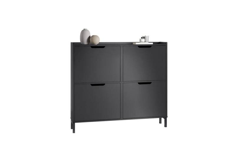 SoBuy Schuhschrank FSR100, Schuhkipper Schuhregal Flurschrank Schuhkommode Schuhschrank schmal, mit 4 Klappen, für 8-12 Paar Schuhe, Diele, Flur von SoBuy