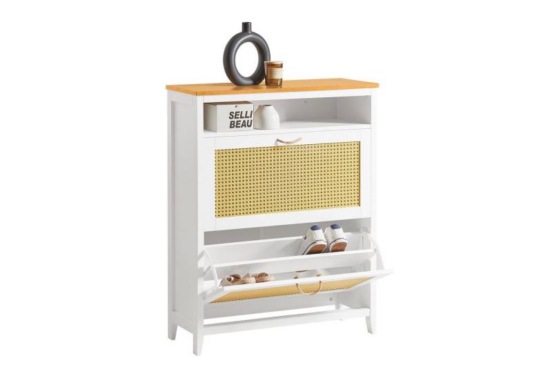 SoBuy Schuhschrank FSR127 Schuhkipper mit 2 Klappen, 1 offenen Fach und 4 Ablageflächen von SoBuy