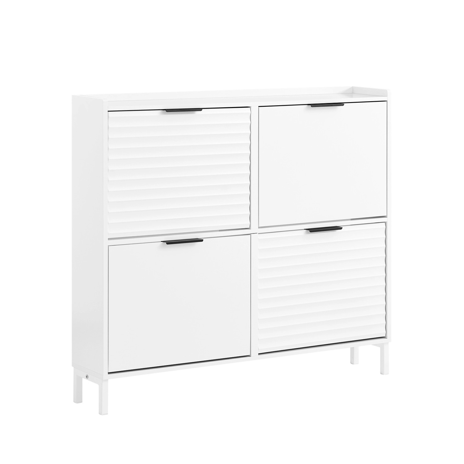 SoBuy Schuhschrank Schmal Schuhkipper mit 4 Klappen für Flur Platz FSR197-W SoBuy Schuhschrank Schmal Schuhkipper mit 4 Klappen für Flur Platz FSR197-W von SoBuy