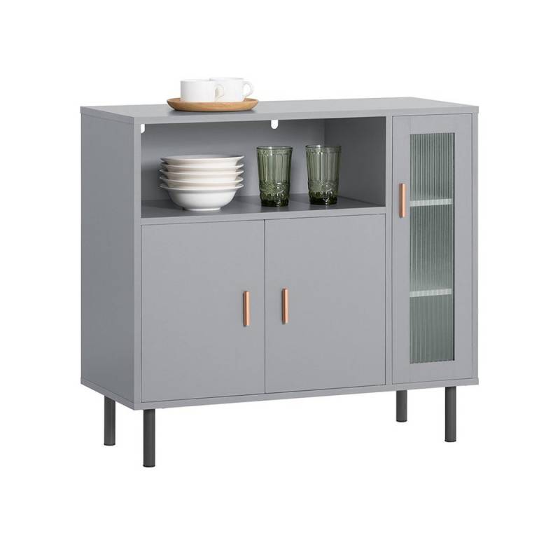 SoBuy Sideboard FSB82, Küchenschrank Mikrowellenschrank mit Türen Kommode von SoBuy