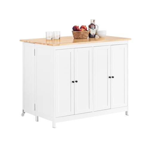 SoBuy Sideboard Kücheninsel mit erweiterbarer Arbeitsfläche und Vier Türen Küchenschrank Highborad Kommode Schrank Weiß BHT ca. 102x92x72cm KNL10-WN SoBuy Sideboard Kücheninsel mit erweiterbarer Arbeitsfläche und Vier Türen Küchenschrank Highborad Kommode Schrank Weiß BHT ca. 102x92x72cm KNL10-WN von SoBuy