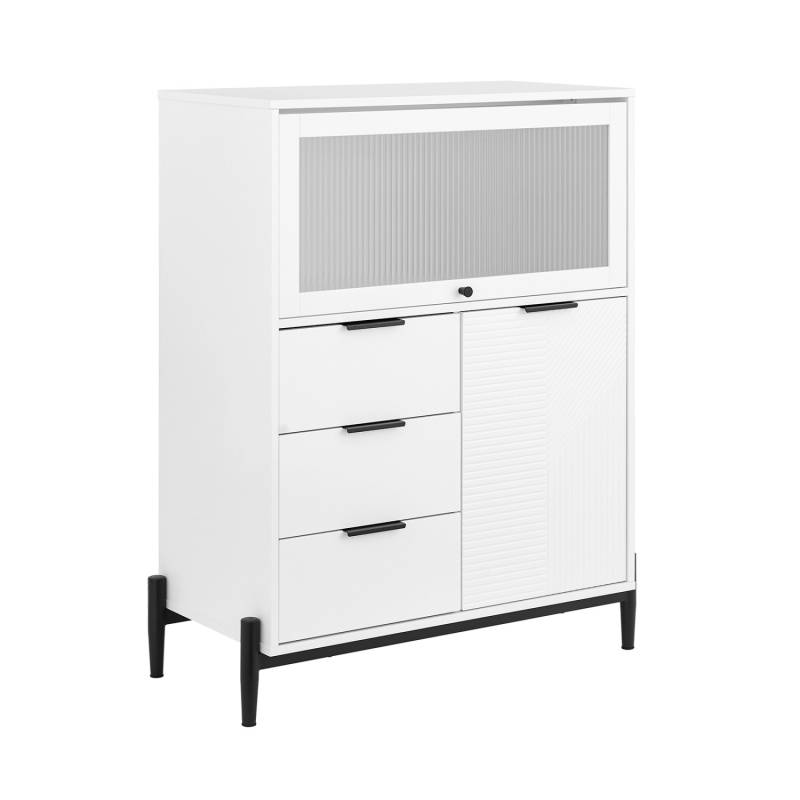 SoBuy Sideboard Küchenschrank Kommode Weiß 86x108x40cm FSB94-W von SoBuy