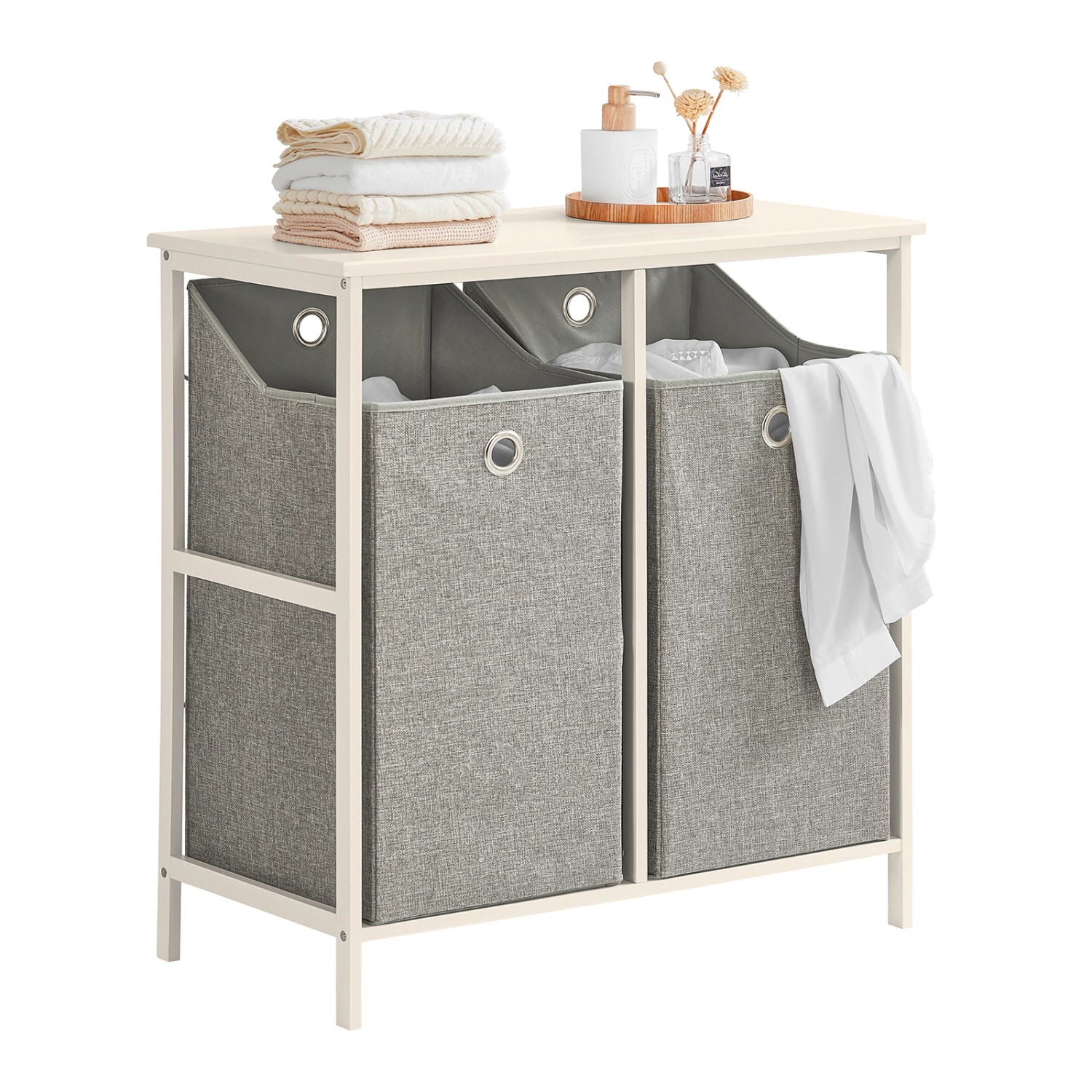 SoBuy Wäscheschrank mit 2 abnehmbaren Wäschesäcken Metall Vlies Grau BZR57-W SoBuy Wäscheschrank mit 2 abnehmbaren Wäschesäcken Metall Vlies Grau BZR57-W von SoBuy