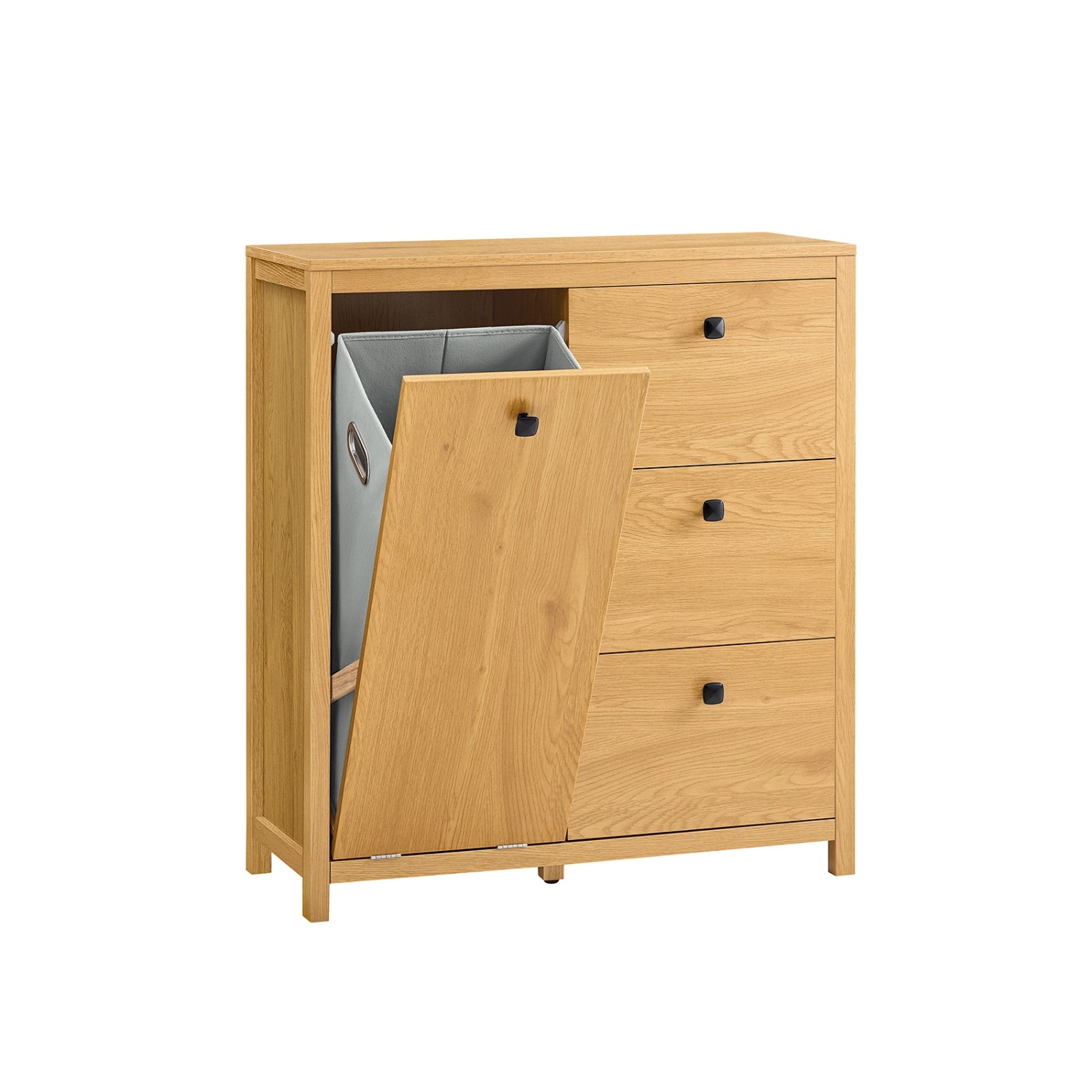 SoBuy Wäscheschrank mit Ausklappbarem Wäschesack Wäschesammler Wäschekorb 80x90x35cm BZR97-SN von SoBuy