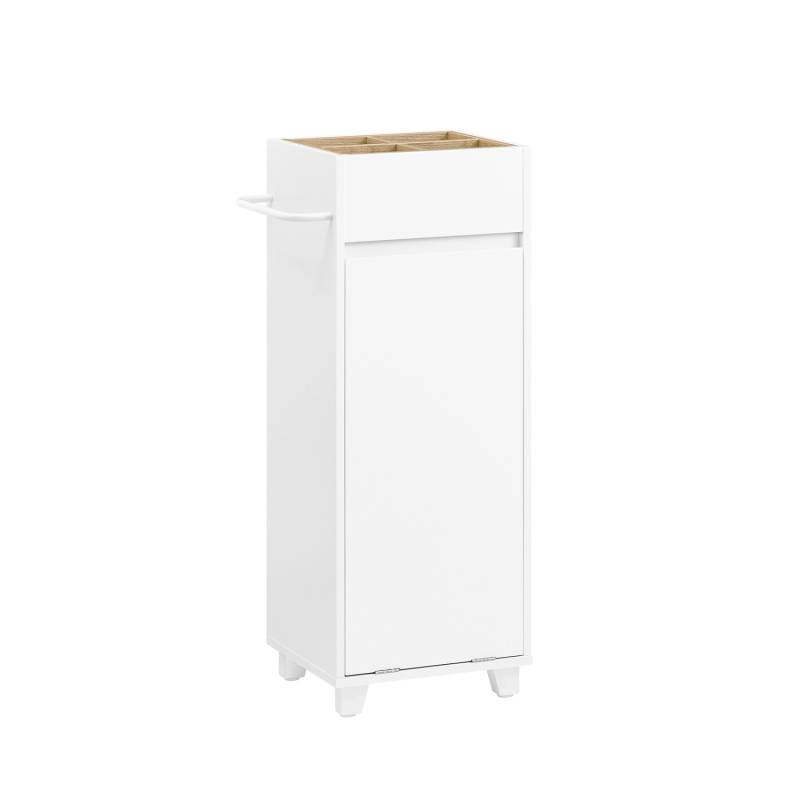 SoBuy Wäscheschrank mit Ausklappbarem Wäschesack Wäschesammler Weiß BZR159-W von SoBuy