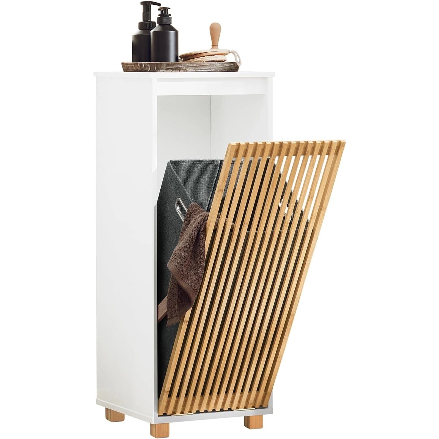 SoBuy Wäscheschrank mit Wäschesack Wäschekorb Badezimmerschrank BZR126-W SoBuy Wäscheschrank mit Wäschesack Wäschekorb Badezimmerschrank BZR126-W von SoBuy