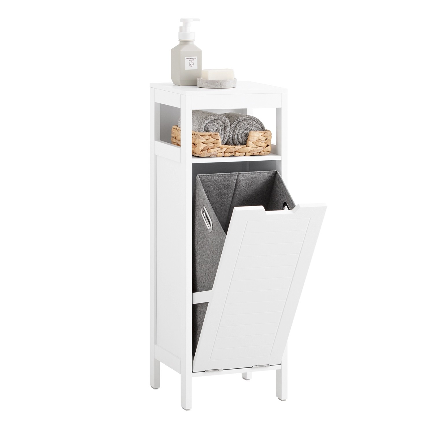 SoBuy Wäscheschrank mit ausklappbarem Wäschesack Holz Weiß BZR122-W SoBuy Wäscheschrank mit ausklappbarem Wäschesack Holz Weiß BZR122-W von SoBuy