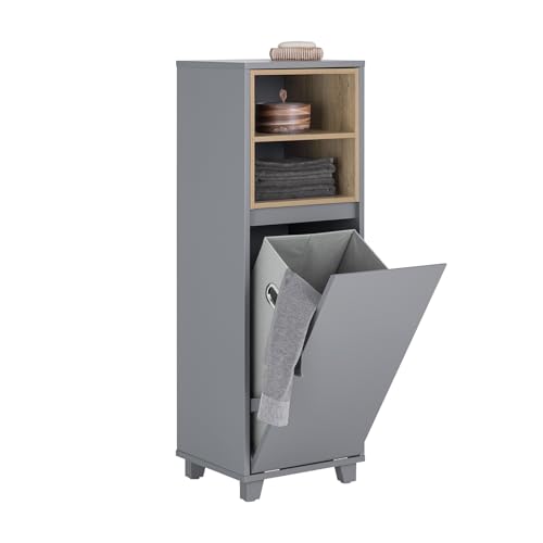 SoBuy Wäscheschrank mit ausklappbarem Wäschesack Wäschesammler Wäschesammler mit 2 Fächern Wäschekorb Wäschetruhe Badezimmerschrank Badschrank Dunkelgrau BHT ca. 35x105x30cm BZR146-DG SoBuy Wäscheschrank mit ausklappbarem Wäschesack Wäschesammler Wäschesammler mit 2 Fächern Wäschekorb Wäschetruhe Badezimmerschrank Badschrank Dunkelgrau BHT ca. 35x105x30cm BZR146-DG von SoBuy