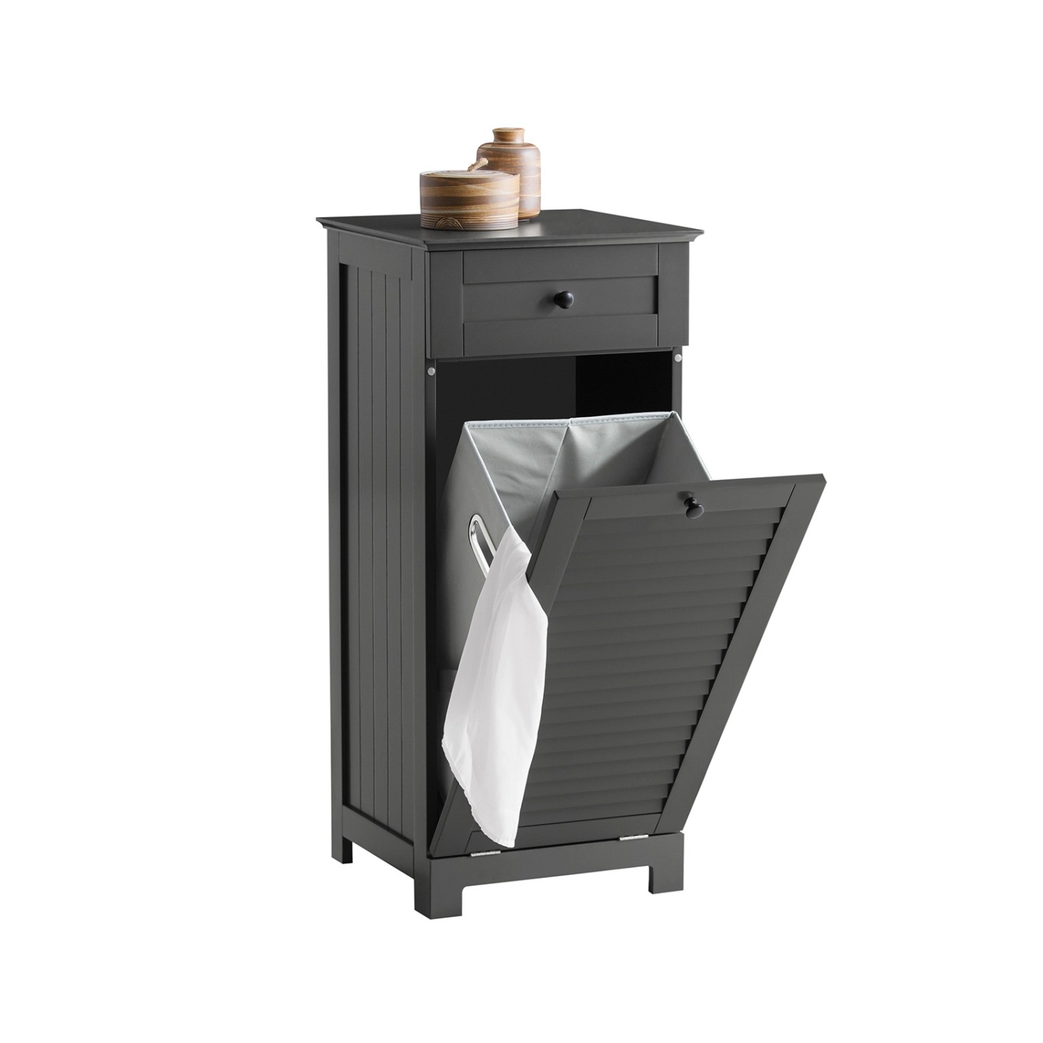 SoBuy Wäscheschrank mit ausklappbarem Wäschesäcken Holz Dunkelgrau BZR73-DG SoBuy Wäscheschrank mit ausklappbarem Wäschesäcken Holz Dunkelgrau BZR73-DG von SoBuy