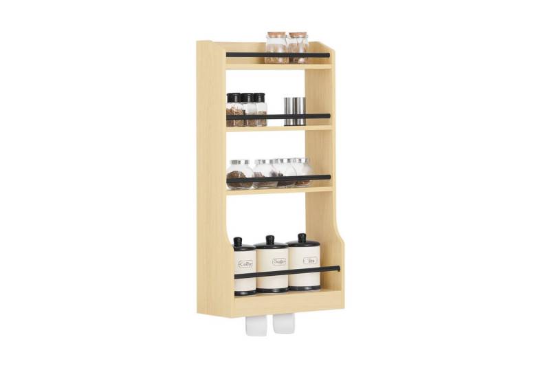 SoBuy Wandregal KCR12, für Küche Kleiderschrank Bad Garage Büro, Wandregal Hängeregal Badregal Gewürzregal Küchenregal Wand weiß von SoBuy