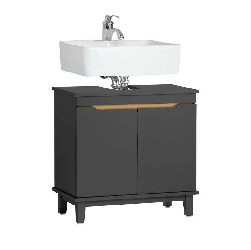 SoBuy Waschbeckenunterschrank BZR113, Badschrank Badezimmerschrank Waschtisch Unterschrank Badmöbel Waschtischunterschrank mit 2 Türen, verstellbare Ablage, 2 Fächer von SoBuy