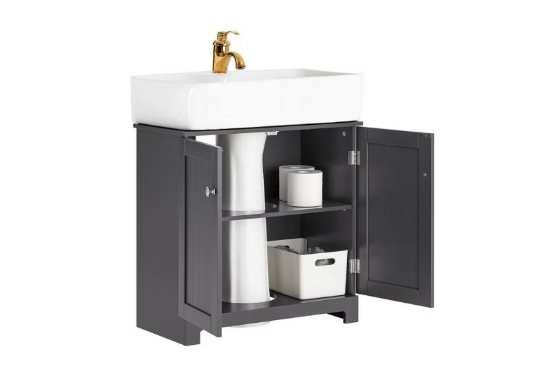 SoBuy Waschbeckenunterschrank BZR18 Badschrank Waschtisch Unterschrank mit 2 Türen, verstellbare Ablage SoBuy Waschbeckenunterschrank BZR18 Badschrank Waschtisch Unterschrank mit 2 Türen, verstellbare Ablage von SoBuy