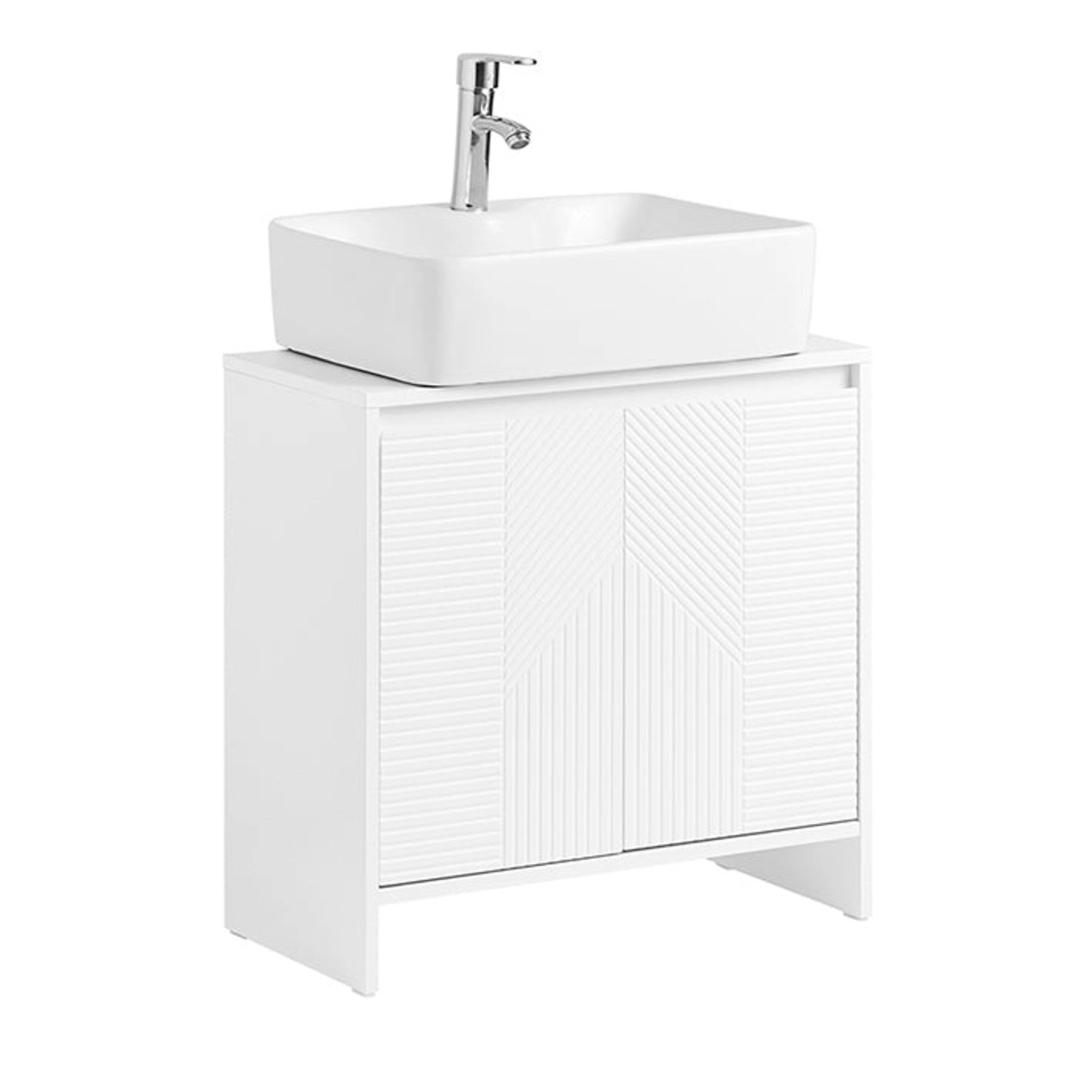 SoBuy Waschbeckenunterschrank Badezimmerschrank Weiß BZR157-W von SoBuy