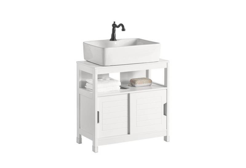 SoBuy Waschbeckenunterschrank FRG128, Badezimmerschrank Waschtischunterschrank Unterschrank Badschrank mit 2 Türen, Waschbecken-Kommode, Badmöbel freistehend von SoBuy