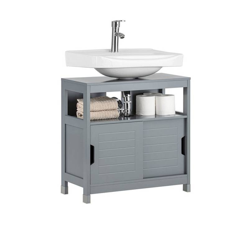 SoBuy Waschbeckenunterschrank FRG128 Badezimmerschrank mit 2 Türen, Unterschrank Waschtisch, freistehend von SoBuy