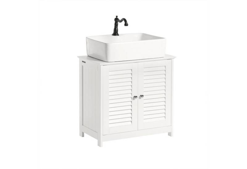 SoBuy Waschbeckenunterschrank FRG237, Waschtischunterschrank mit 2 Türen, verstellbare Ablage Badezimmerschrank Waschbeckenunterschrank Badschrank Unterschrank von SoBuy