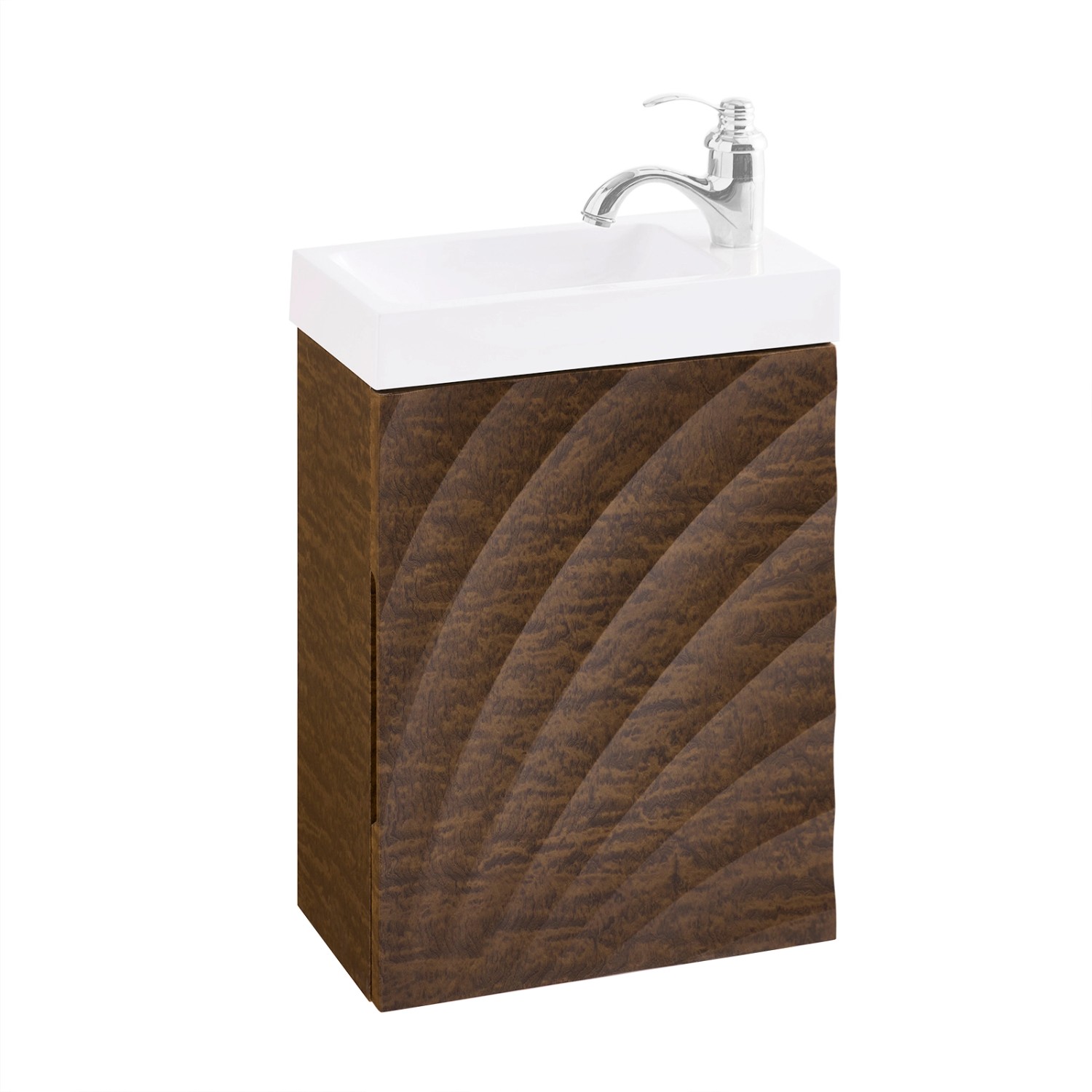SoBuy Waschbeckenunterschrank Unterschrank mit Waschbecken Braun BZR197-N von SoBuy