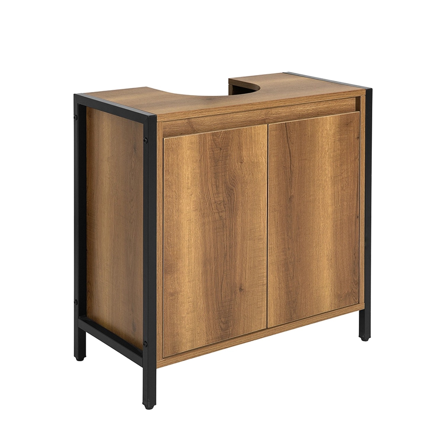 SoBuy Waschbeckenunterschrank mit 2 Türen Holz Braun 60 cm BZR63-II-PF von SoBuy