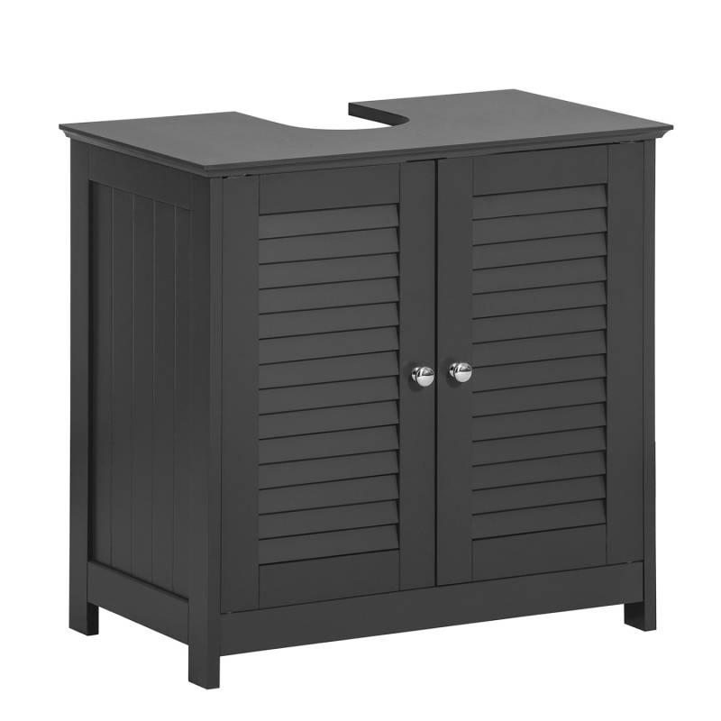 SoBuy Waschbeckenunterschrank mit 2 Türen MDF Grau 60 cm FRG237-DG von SoBuy