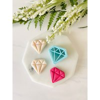 Diamant Form Fimo Cutter, Diamantschneider, Kissenschnitt, Cookie Fondant 3D Polymer Clay Cutter Set von SoCalCutterCo