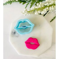 Lippenform Polymer Clay Cutter, Lippen Mundform, Cookie Fondant 3D Cutter Set von SoCalCutterCo
