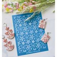 Seestern, Muster, Siebdruckschablone Polymer Clay Art von SoCalCutterCo