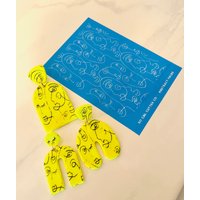 Abstrakte Gesichter Siebdruck Schablone Polymer Clay Künstler Zubehör von SoCalCutterCo