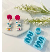 Zick Zack Kringel Ausstechformen Set Abstrakte Polymer Clay Form von SoCalCutterCo