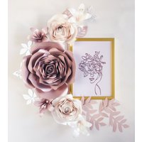 3D Paper Flowers Wall Dekor, Blumen Dekor Für Mädchen Zimmer, Rose Gold Rosen, Schönheitssalon Hintergrund, Wand-Dekor-Schlafzimmer, Florar von SoCuteSoLovely