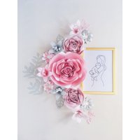 Große Papierblumen Wanddekoration Für Kinderzimmer, Große Blume Zum Aufhängen An Der Wand, Rosa Und Grau Mädchenzimmer, Schlafzimmer Dekoration von SoCuteSoLovely