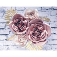 Luxus Papier Blumen Zum Aufhängen An Der Wand, Einzigartige Rosen Wandkunst, Schönheit Salon Dekoration, Rosegold Wandbehang Dekor, Büro Dekor von SoCuteSoLovely