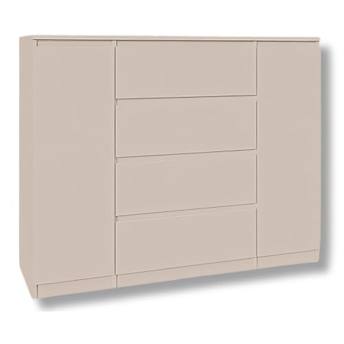 SoDREAMER Kommode 2 Türen 4 Schubladen | Kashmir 120 cm Ideal für Schlafzimmer, Wohnzimmer, Kinderzimmer und Büro | Große geräumige Kommode | 120x97x40 cm SoDREAMER Kommode 2 Türen 4 Schubladen | Kashmir 120 cm Ideal für Schlafzimmer, Wohnzimmer, Kinderzimmer und Büro | Große geräumige Kommode | 120x97x40 cm von SoDREAMER