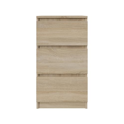SoDREAMER Kommode mit 3 Schubladen 40 cm | Farbe: Sonoma-Eiche, Ideal für Schlafzimmer, Wohnzimmer, Kinderzimmer und Büro | Geräumige Kommode| Modernes Design | 40x75x40 cm von SoDREAMER