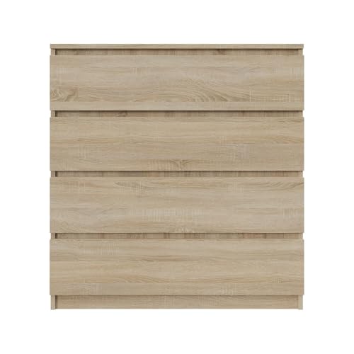 SoDREAMER Kommode mit 4 Schubladen 90 cm | Farbe: Sonoma-Eiche, Ideal für Schlafzimmer, Wohnzimmer, Kinderzimmer und Büro | Geräumige Kommode| Modernes Design | 90x97x40 cm von SoDREAMER