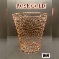 Rose Gold Bemalter Papierkorb - Hochzeit Dekor - Badezimmer Schreibtisch Zubehör Mesh - Büro Raum Büromaterial von SoEpicCreations