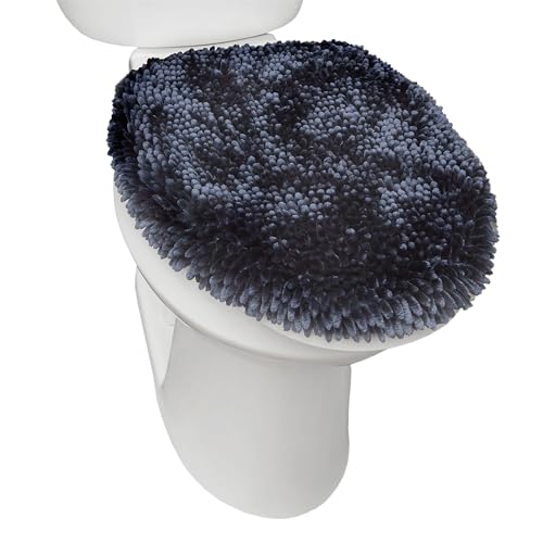 SoHome Spa Step Luxus Plüsch Chenille Shag Maschinenwaschbar Ultra Soft Standard Toilettendeckel Bezug 47 x 49,8 cm Blau von SoHome