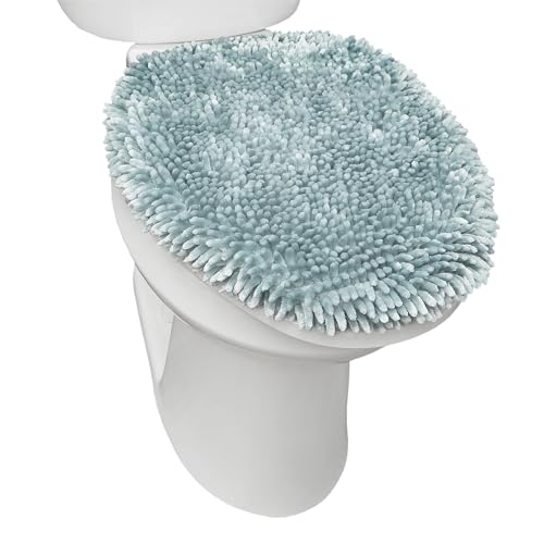 SoHome Spa Step Luxus-Plüsch-Chenille-Toilettendeckel, maschinenwaschbar, ultraweich, Standard-WC-Deckelbezug, Mint, 18.5"x19.6" von SoHome