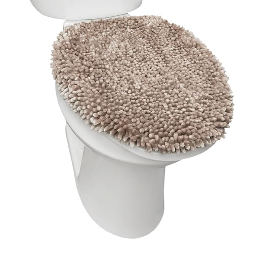 SoHome Spa Step Luxus Plüsch Chenille Shag Maschinenwaschbar Ultra Soft Standard Toilettendeckel Bezug 47 x 49,8 cm Taupe von SoHome