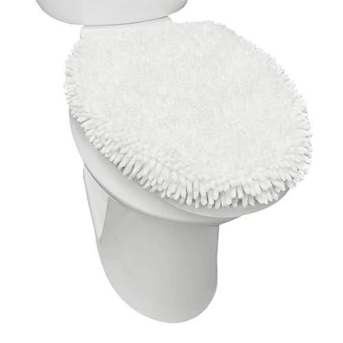 SoHome Spa Step Luxus Plüsch Chenille Shag Maschinenwaschbar Ultra Soft Standard Toilettendeckel Bezug 47 x 49,8 cm Weiß von SoHome