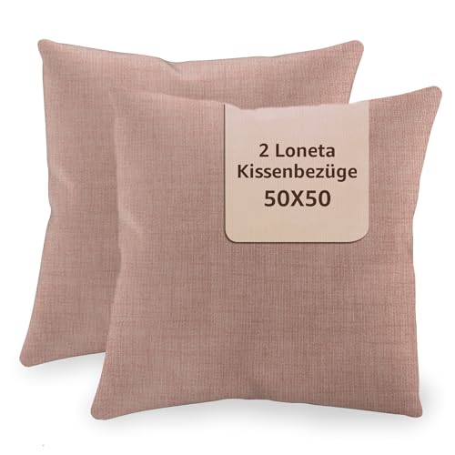 SONIT - Kissenbezug 50x50 cm - Sofa Kissen, Deko Kissenbezüge für Wohnzimmer und Schlafzimmer - 2er-Set - Made in Italy - Puder von SoNiT home decor
