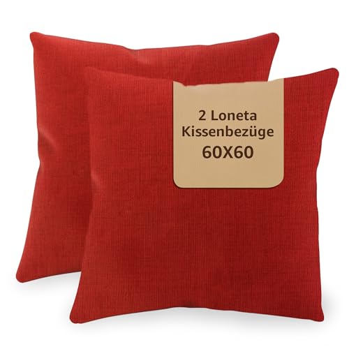 SONIT - Kissenbezug 60x60 cm - Sofa Kissen, Deko Kissenbezüge für Wohnzimmer und Schlafzimmer - 2er-Set - Made in Italy - Rot SONIT - Kissenbezug 60x60 cm - Sofa Kissen, Deko Kissenbezüge für Wohnzimmer und Schlafzimmer - 2er-Set - Made in Italy - Rot von SoNiT home decor