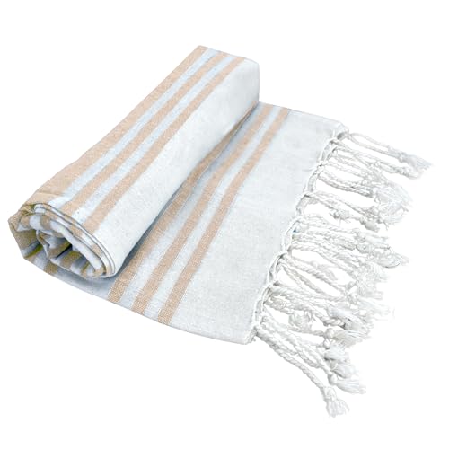 SONIT - Strandtuch aus Baumwolle - leichtes Strandtuch - Strandtuch aus Baumwolle - Strandtücher - Beige von SoNiT home decor