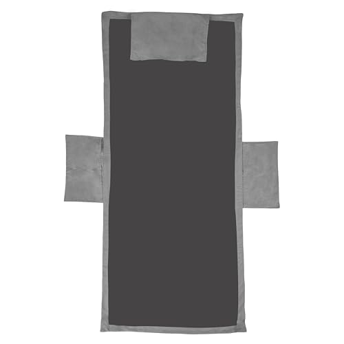 SONIT - Strandtuch mit Ecken und Taschen - Abdeckung für Sonnenliege mit Gummibändern 70 x 180 cm - weiche und saugfähige Mikrofaser - schnell trocknend (Dunkelgrau) von SoNiT home decor
