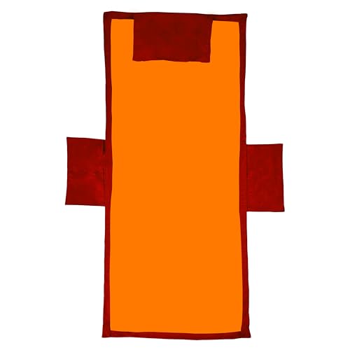 SONIT - Strandtuch mit Ecken und Taschen - Abdeckung für Sonnenliege mit Gummibändern 70 x 180 cm - weiche und saugfähige Mikrofaser - schnell trocknend (Orange) von SoNiT home decor