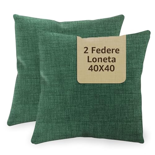 SoNiT home decor | Kissenbezüge für Sofa, 40 x 40 cm, Kissenbezüge für Sofa, Wohnzimmer, Schlafzimmer, 2 Stück, hergestellt in Italien, grün. von SoNiT home decor