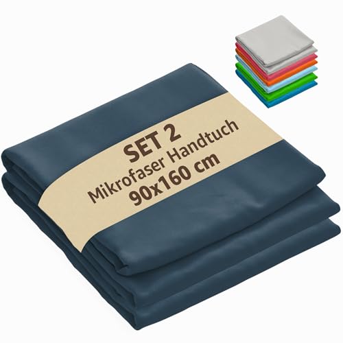 SoNiT home decor - Mikrofasertuch - Strandtuch ultraleicht - schnell trocknend - ideal für Strand, Sport und Reisen - 90 x 160 cm - (2 Stück Blau, 90 x 160 cm) von SoNiT home decor