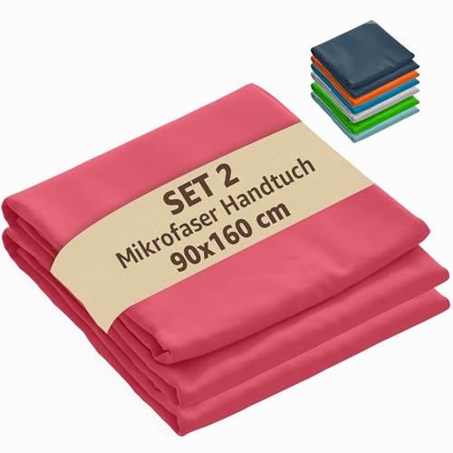 SoNiT home decor - Mikrofasertuch - Strandtuch ultraleicht - schnell trocknend - ideal für Strand, Sport und Reisen - 90 x 160 cm - (2 Stück Magenta, 90 x 160 cm) von SoNiT home decor