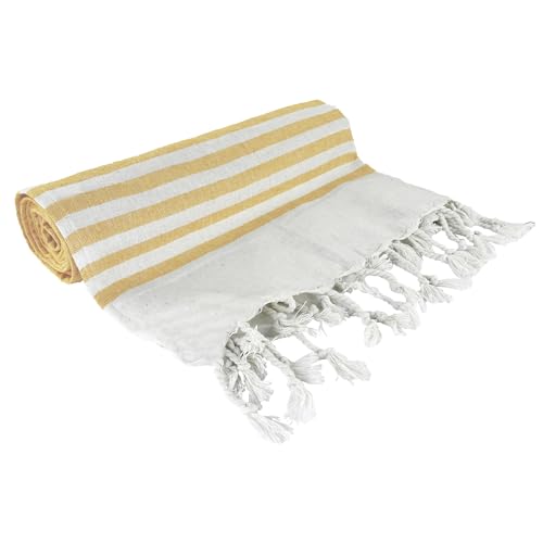 Sonit – Strandtuch Unisex aus Baumwolle – Strandtuch, Schwimmbad oder Picknick, ultraleicht, schnell trocknend, sandabweisend, 90 x 170 cm, Gelb von SoNiT home decor